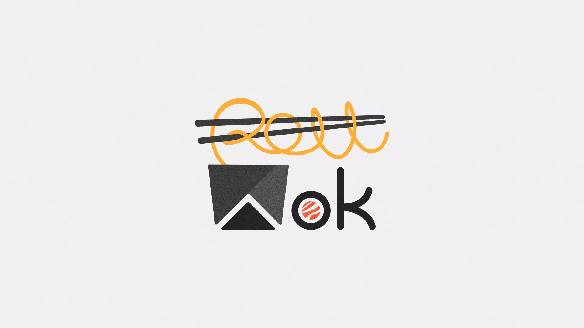 Разработка логотипа суши-бара «Roll Wok Club» в Чегеме