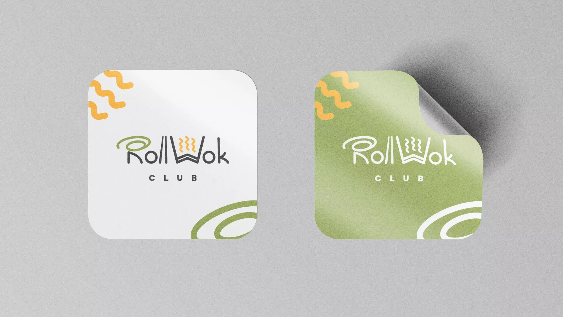 Разработка логотипа и фирменного стиля суши-бара «Roll Wok Club» в Чегеме